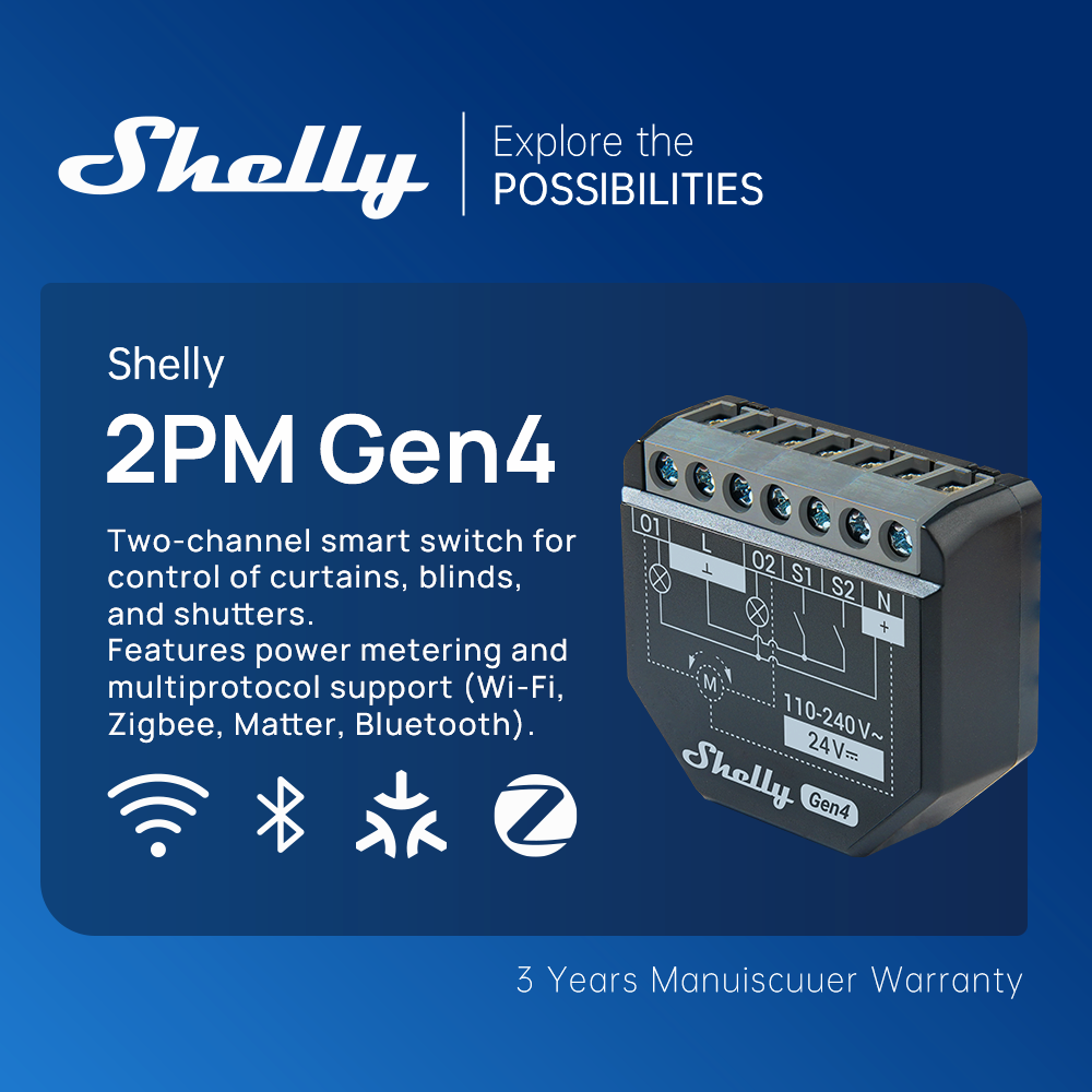 셸리 2PM Gen4 지그비 2채널 스마트 스위치 매터 - Shelly Relay Module 리뷰 및 가격