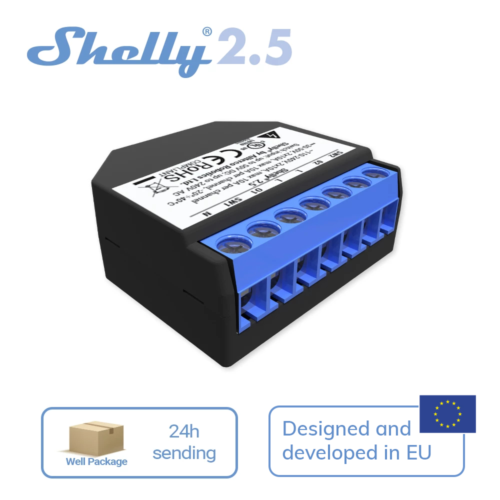 Shelly 2.5 스마트 홈 더블 릴레이 WiFi 스 - Shelly Relay Module 리뷰 및 가격