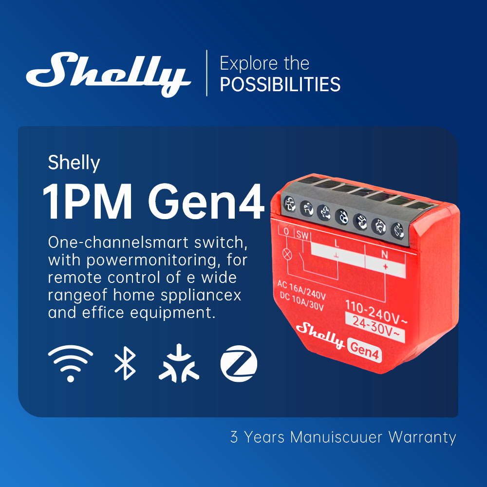 Shelly 1PM Gen4지그비 디바이스 매터 스마트 - Shelly Relay Module 리뷰 및 가격